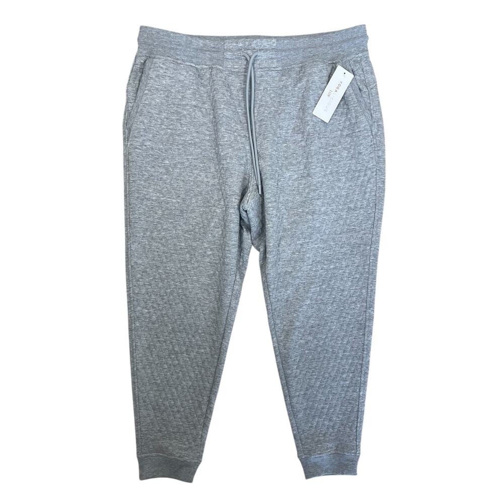 Yogalicious Lux Diamond Quilted Adaptation Jogger Athleisure Gray Sz 1X NEW - Picture 1 of 14